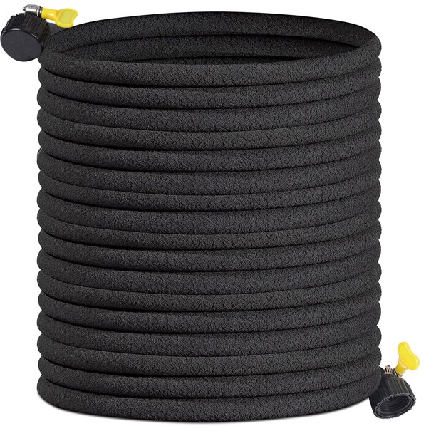 Autoez 50 ft Soaker Hose, 1/2" Black Porous Landscaping Soaker Hose for