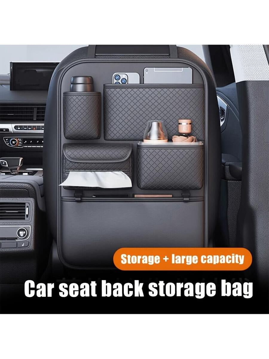 Car Backseat Organizer and Waterproof Kick Mats, 2-Pack Universal Car Seat Storage with Pockets for Kids, Toddlers, and Travel Essentials, Road Trip Protection and Organization