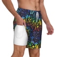 thumbnail image 3 of Picia Magical Mushrooms and Flowers pattern Mens Swim Trunks with Compression Liner Stretch Beach Shorts Quick Dry with Zipper Pockets No-Chafing Board Shorts-XX-Large, 3 of 9