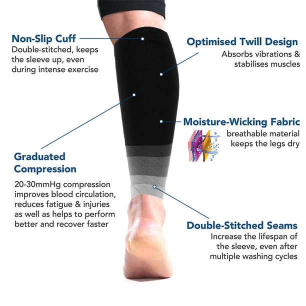 WALFRONT Calf Compression Brace Shin Splint Sleeve Support Lower Leg Wrap  Muscle US,Calf Brace,Easy to put on