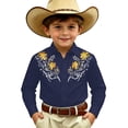thumbnail image 4 of JAJAHO Boys Western Cowboy Shirts Long Sleeve Floral Retro Style Button Down Collared Shirts For Kids 4-13Y Comfy Tops, 4 of 4
