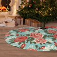 thumbnail image 6 of Picia Rose Flowers Print Christmas Tree Skirt , Christmas Tree Skirt Ornaments for Merry Christmas Holiday Party Decorations Indoor Outdoor-48", 6 of 7