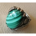 thumbnail image 5 of Malachite Mans Ring, Natural Green Malachite, Eagle Claw, Silver Jewelry, 925 Silver Ring, Birthday Gift, Heavy Mens Ring, Arabic Design, Ottoman Style Ring, Christmas, Turkey Mens Signet Ring, 5 of 6