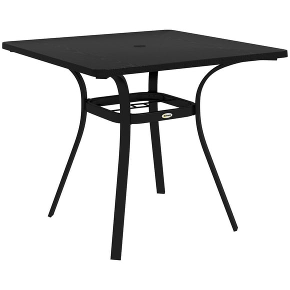 Outsunny Patio Table for 4 People with Steel Legs, Metal Tabletop