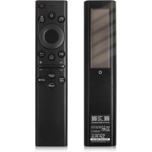 Solar Voice Remote for Samsung Frame TV, Samsung universal remote for smart tv, Solar Powered, Self-Charging TV Remote Control, USB-C Rechargeable,4 Shortcut Keys, Black