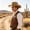 Gold, variant on QSAWXQZ Men's Western Cowboy Hat Wide Brim Outdoor Hat Free Size