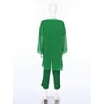 thumbnail image 4 of inlzdz Womens Chiffon Pant Suits 3 Piece Mother of The Bride Wedding Outfit Evening Cocktail Party Suit 03 Green L/0XL, 4 of 10