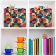 thumbnail image 6 of Yayeee Canvas Storage Basket with Handles for Shelves Fabric Bins Closet Organizer, Retro Geometric, 6 of 8