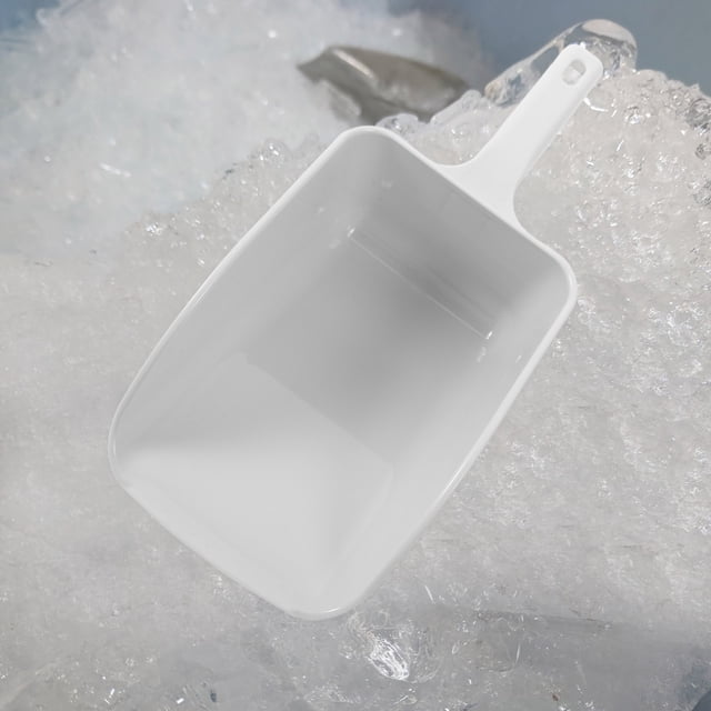 SWETRACE White Plastic Ice Scoop for Bar with Ergonomic Handle Multi Function Kitchen and Restaurant Use