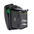 thumbnail image 3 of 12V DC 20A 3-Pin SPST LED On/Off Rocker Switch Kit - GREEN, 3 of 4