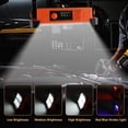 thumbnail image 4 of 120W Solar Rechargeable Work Light, 144 LED 10000LM Portable Flood Light with Stand, IP66 Waterproof 4 Modes LED Job Site for Mechanic Camping Fishing Car Repair (Orange 1 Pack), 4 of 16