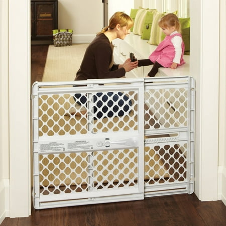 North States Supergate Classic Gray Easy Use Baby Gate,