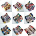 thumbnail image 2 of Zhuge 5Pack Womens Vintage Winter Soft Warm Thick Cold Knit Wool Crew Socks,Multicolor-New Rhomboid, 2 of 2