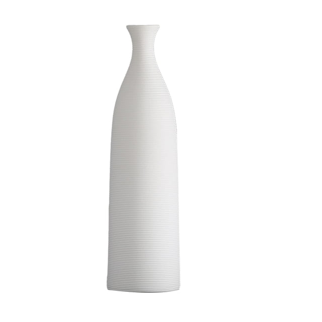 Simple White Plain Ceramic Small Flower Vase Dry Flower Ware Household Soft Decoration Retro Flower Pot
