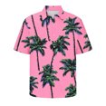thumbnail image 5 of Njoeus Men's Shirts Hawaiian Summer Short Sleeve Casual Lightweight Beach Shirts Casual Holiday Tropical Shirts Palm Tree Printed Mens Clothing Big & Tall Shirts 2X 3X 4X Summer Savings Hot Pink, 5 of 5