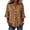 Brown-A#10902aa, variant on Leopard Print 3/4 Length Sleeve Womens Tops Ruffle Trim V Neck Button Down Henley Shirts for Women Relaxed Fall Winter Womens Blouses Dressy Casual