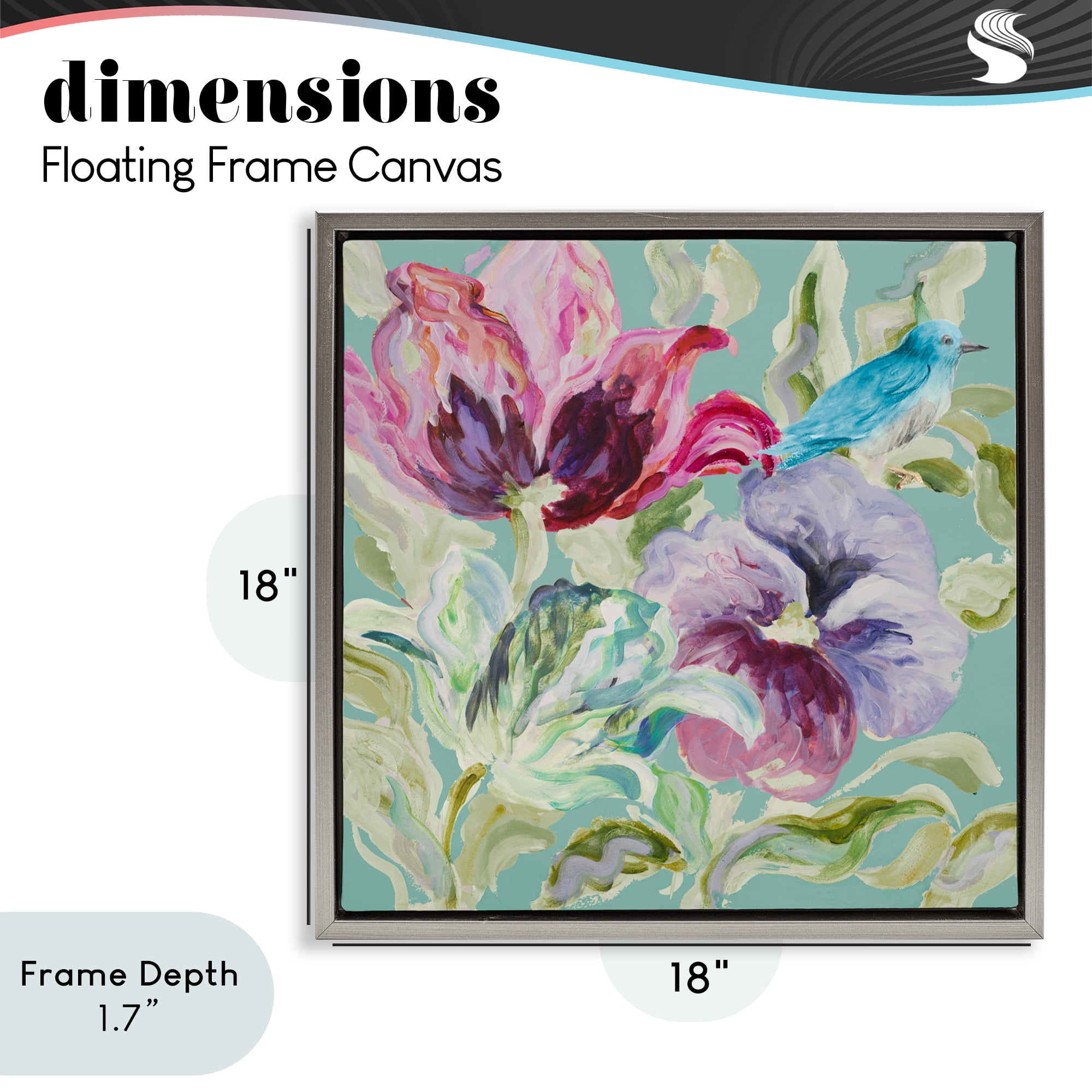 Stupell Industries Lyrical Garden Strokes Gray Framed Floater Canvas Wall Art, design by Lanie Loreth