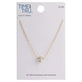 Time And Tru Women's Gold Tone Faux Pearl Ball Delicate Pendant