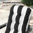 thumbnail image 6 of Pellebant Striped Thickened Chaise Lounge Cushion for Indoor/Outdoor Use, 52 x 20 x 4 inch, Water-Resistant & Fade-Resistant Patio Seat Pad, High Back Design (2-Pack, Black & White Stripes), 6 of 8