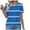 Striped-Blue, variant on Jewelreauty Women Casual Summer T-Shirts Short Sleeve Crewneck Tunic Pleated Tops Loose Striped Blouses (XL, Wine)