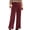 Burgundy, variant on Corduroy Straight Leg Pants for Women Button Zipper High Waist Retro Casual Long Pants with Patch Pockets