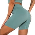 thumbnail image 1 of Women Workout Yoga Shorts Seamless Running Shorts Solid Ribbed Knit Leggings High Waist Biker Shorts Hip Lift Yoga Pants, 1 of 7