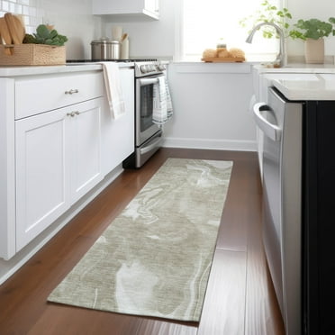 Addison Rugs Chantille Indoor/Outdoor Transitional Abstract Taupe Washable Runner Rug, 2'3" x 7'6"