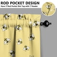 thumbnail image 5 of Kitchen Curtains 24 Inch Short - 3 Panel Set with Cute Bumble Bee and Honeycomb Print, Rod Pocket Window Curtain, 100% Polyester for Bee Lovers, Farmhouse, Kitchen, Living Room, Easy Wash, 5 of 6