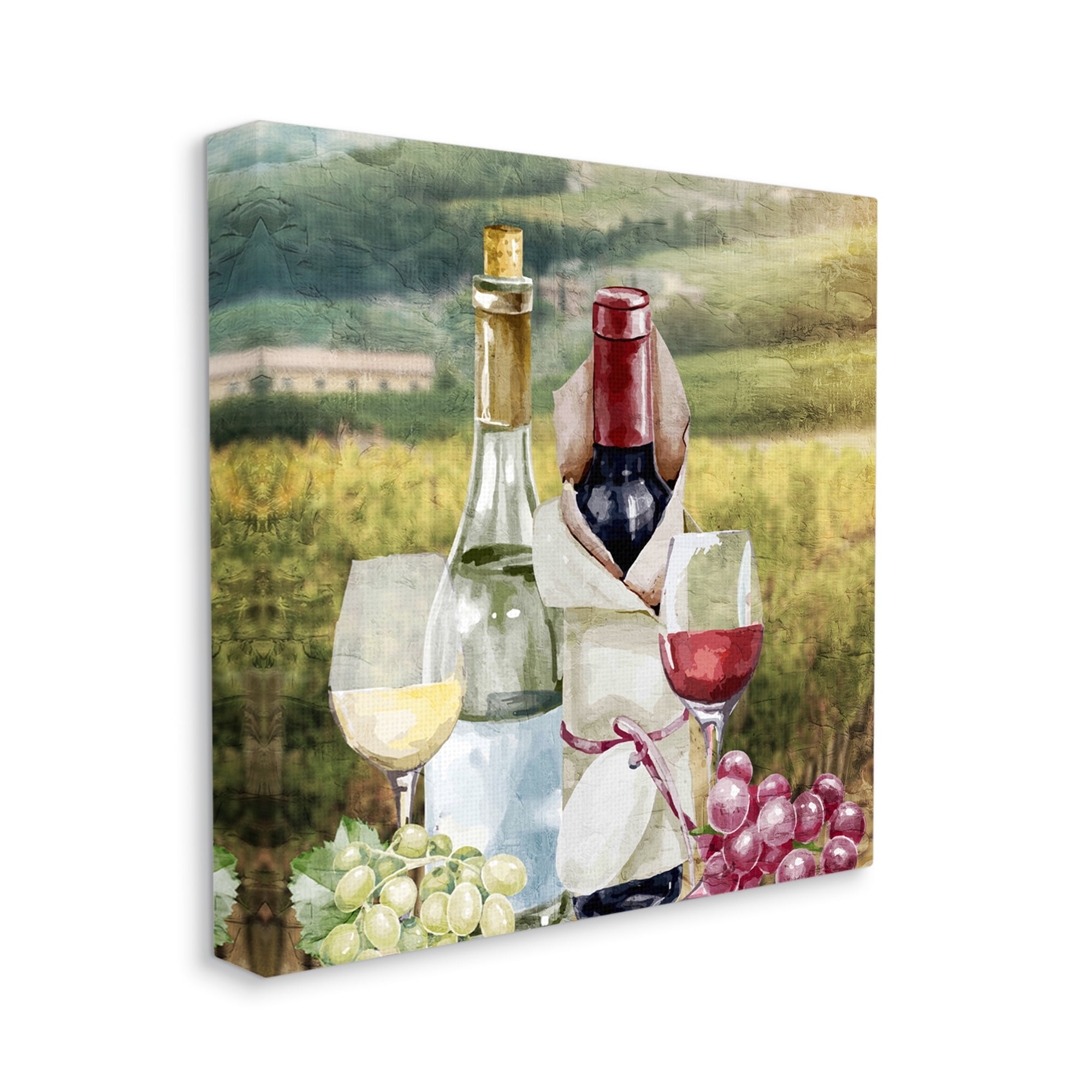 Stupell Industries Wine Tasting Landscape Food & Beverage Painting Gallery Wrapped Canvas Print Wall Art, 24 x 24