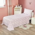 thumbnail image 3 of Viviland Kids Twin Sheet Set - Girls Light Pink Twin Sheet Set - Twin Microfiber Fitted Sheet (15" deep Pocket) Flat Sheet for Girls - Floral Kids Sheet Ballet Girl Printed, 3 of 7