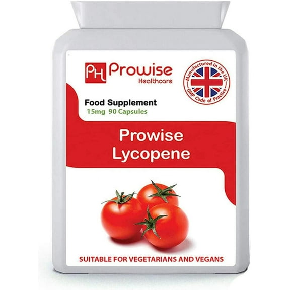 Lycopene 10% Beadlet 15mg 90 Capsules - UK Manufactured | GMP Standards by Prowise Healthcare - Suitable for Vegetarians and Vegans