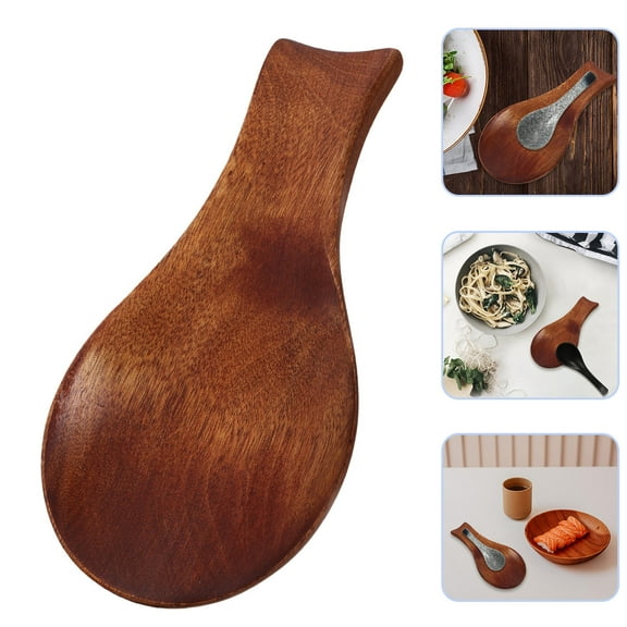 Soimiss Wood Utensil Rest Spoon Holder 1Pcs Khaki