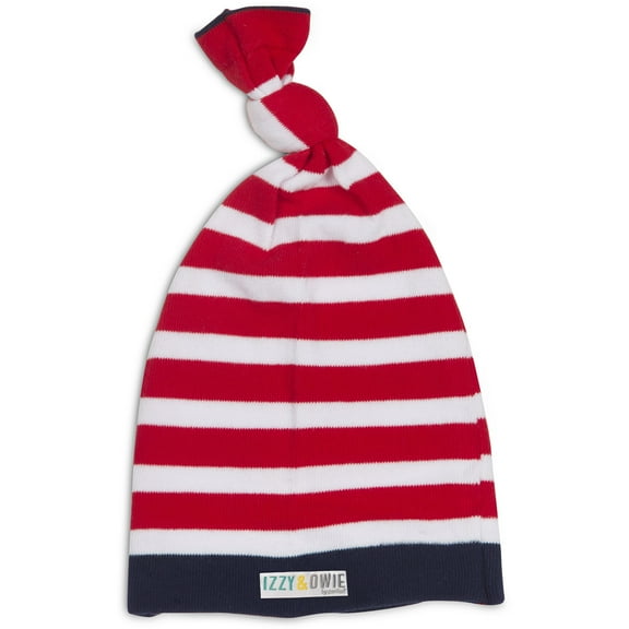 Pavilion Gift Company - Red and Navy Stripe - One Size Fits All Baby Hat