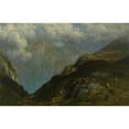 thumbnail image 2 of Gustave Doré 14x11 Black Ornate Wood Framed Double Matted Museum Art Print Titled: Mountain Landscape (1881), 2 of 5