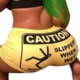 thumbnail image 4 of Shorts Élastiques Taille Haute Imprimé Lettre pour Femmes, 4 of 5