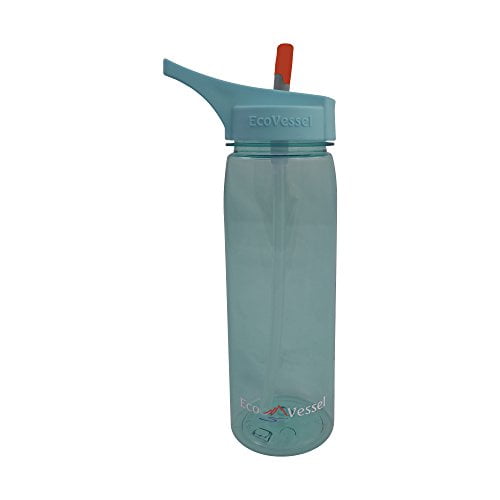 25 EcoVessel WAVE Tritan Plastic Sports Water Bottle with Flip Straw Top