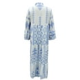 thumbnail image 3 of Kishawna Womens Boho Floral Puff Sleeve Tiered Maxi Dress Long Dresses, 3 of 5