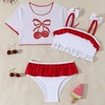 thumbnail image 2 of Shadoumai Girls Tankini Swimsuits Size 12 Ruched Side Bikini Set Tie-Straps Tankini with Shorts 2 Pieces Ribbed Bathing Suit for Girls, 2 of 9