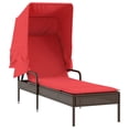 thumbnail image 5 of vidaXL Chaise Longue avec Auvent et Table en Rotin Poly Brun, 5 of 5