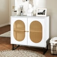 thumbnail image 2 of Costway Buffet Cabinet with 2 Doors Adjustable Shelf Metal Legs Accent Floor Cabinet White, 2 of 10