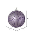 thumbnail image 3 of Vickerman 4" Lavender Candy Finish Ornament with Circle Glitter Pattern, 4 per Bag, 3 of 4