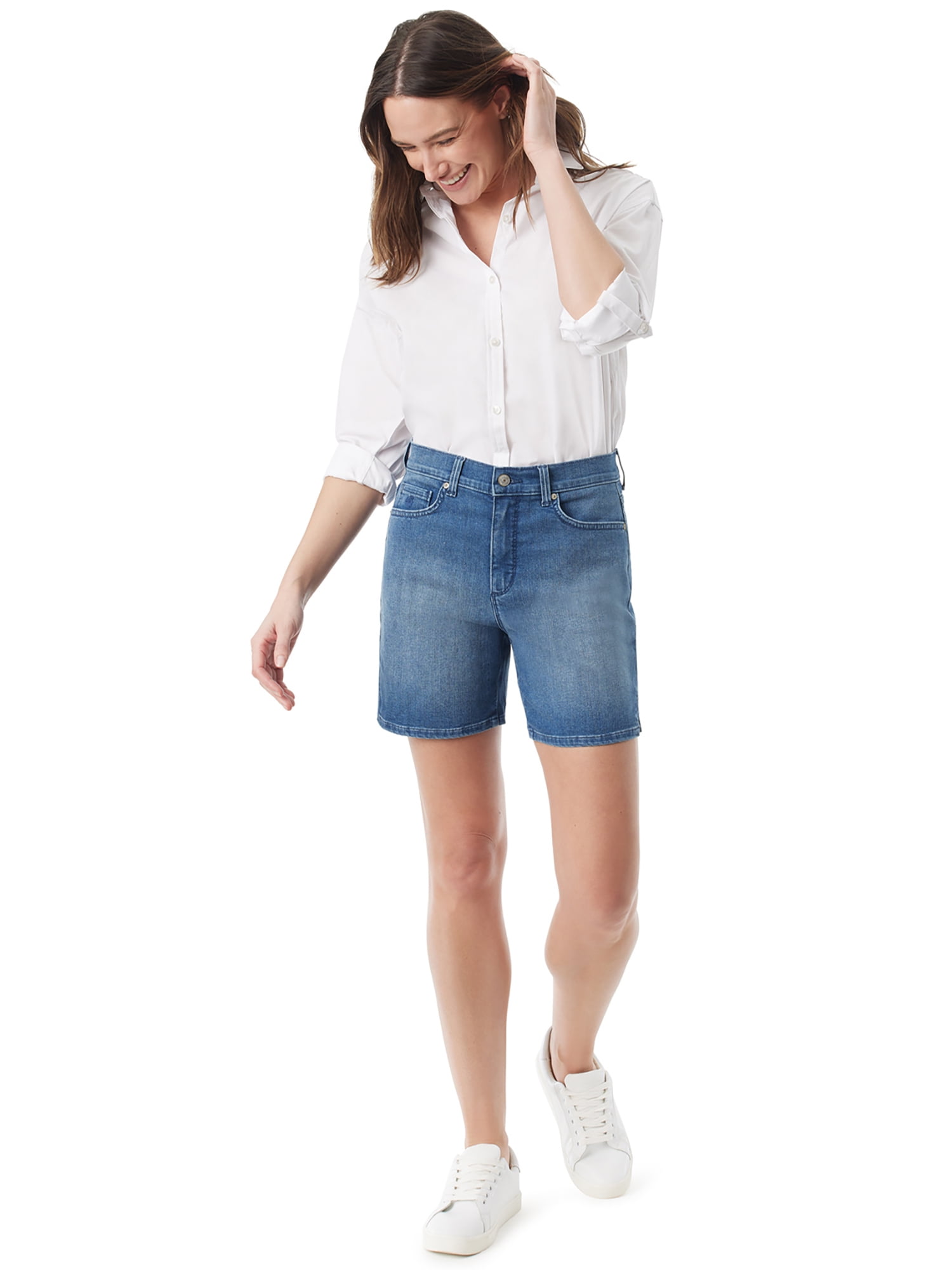 Gloria Vanderbilt Women's High Rise Amanda Shorts, 6" Inseam