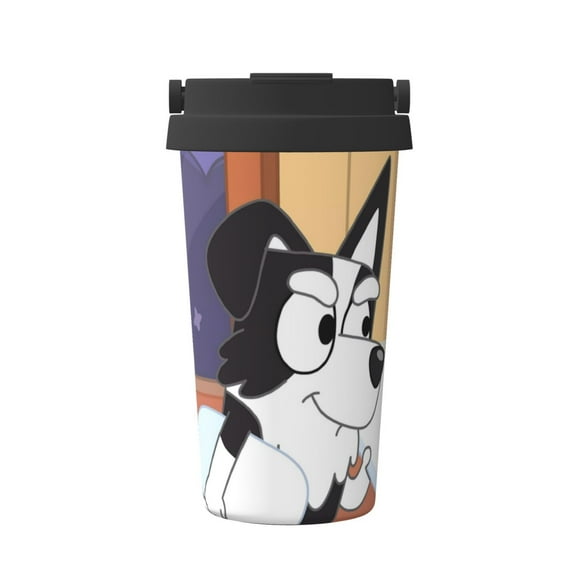 Saiise Bluey Print Travel Coffee Mug 16oz,Insulated Coffee Mug to Go,Reusable Coffee Travel Mug with Seal Lid,Vacuum Stainless Steel Coffee Cups for Hot/Ice Coffee Tea