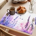thumbnail image 3 of Spring Flowers Placemats Set of 8, Purple Lavender Butterfly Non-Slip Place Mats Washable Table Mats for Kitchen Dining Table Decorations Indoor/Outdoor, 3 of 9
