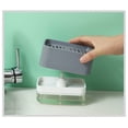 thumbnail image 4 of Kitchen Soap Dispenser + Sponge Holder 2-In-1, Update Design Dish Liquid Soap Pump Dispenser, Dishwashing Countertop Soap Dispenser With Sponge Holder Instant Refill, 4 of 10