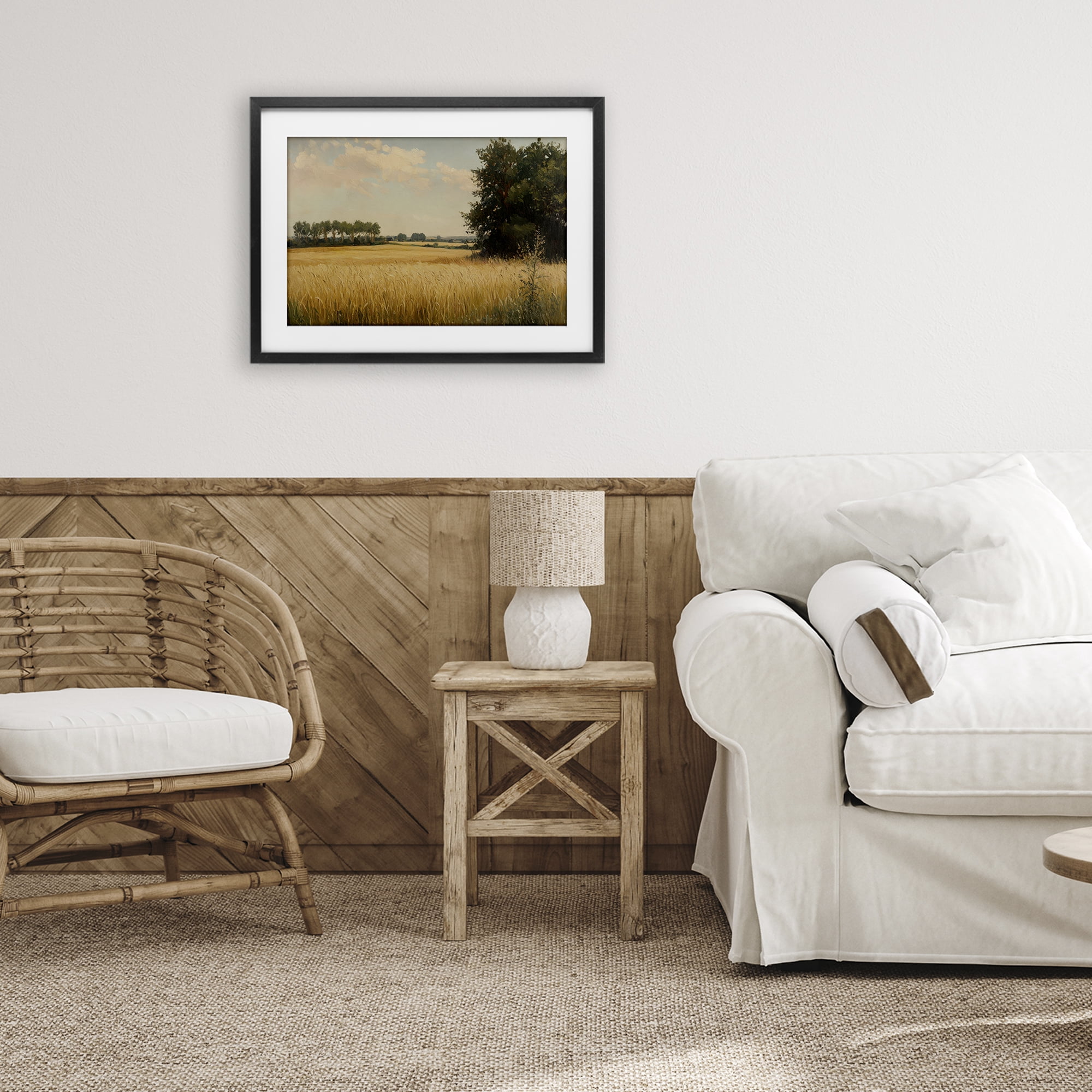 Stupell Industries Where The Wheat Grows Black Framed Print Under Glass, design by Petal Prints Design