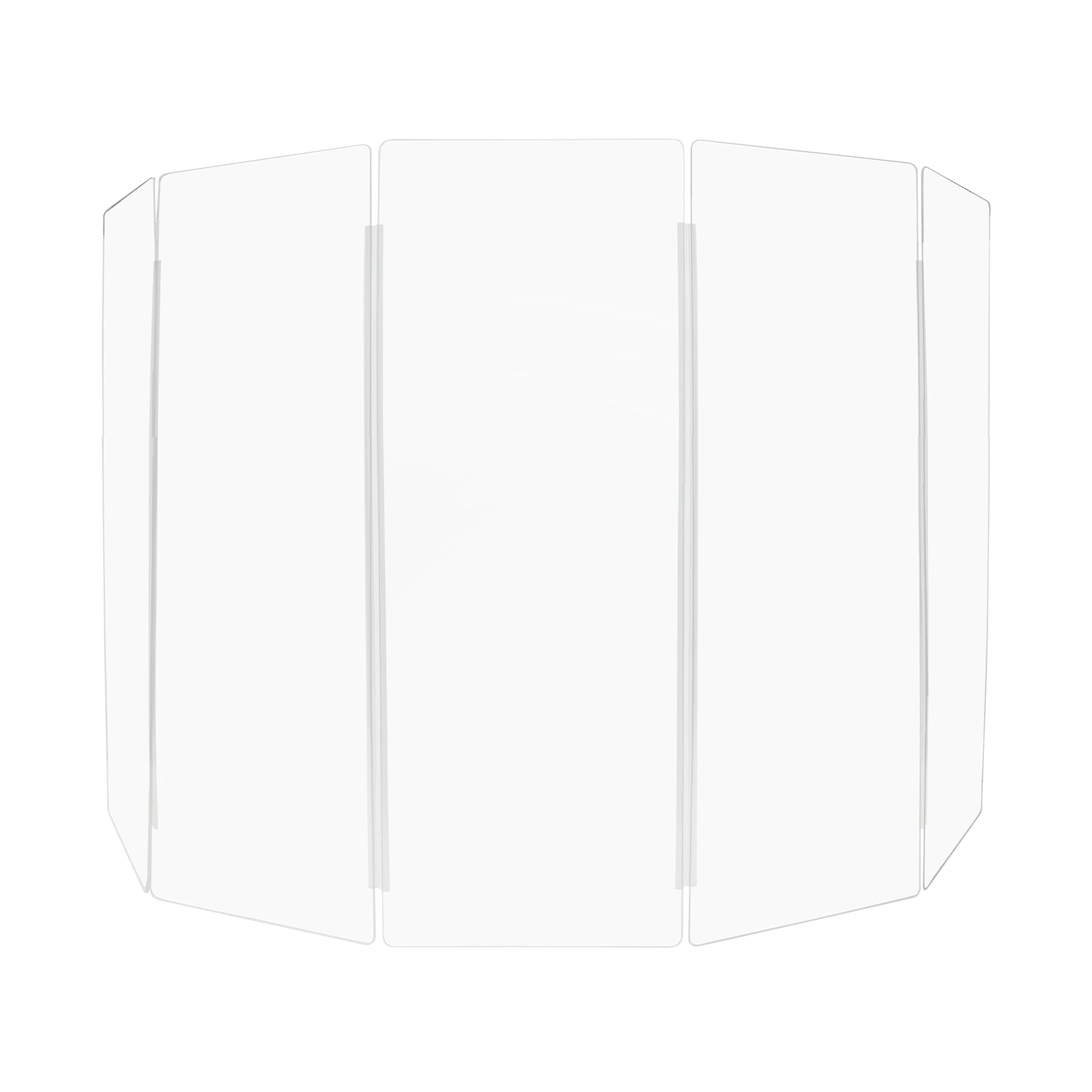 PENNZONI Drum Shield, 5 Panels & Deflectors w/ Plastic Hinges, 5.5 ft Clear Acrylic Panels