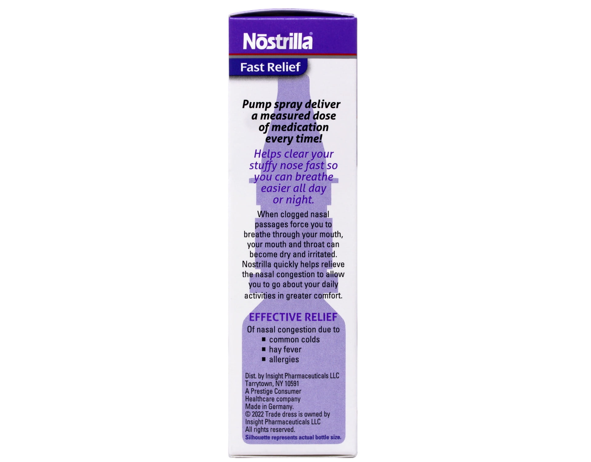 3 Pack Nostrilla Nasal Decongestant 12 Hour Fast Relief 15 ml for Stuffy Noses