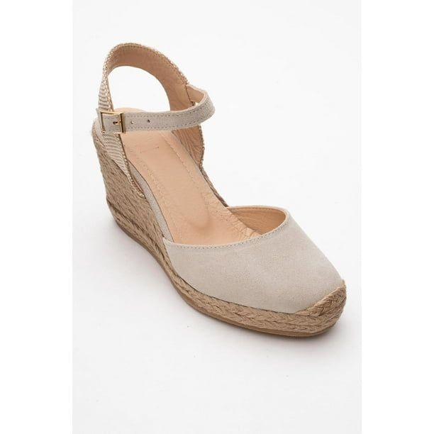 Sinta - Alpargatas de plataforma de piel ante beige beige 23 CM