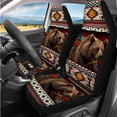 thumbnail image 2 of HUISEFOR Brown Bear Car Seat Cover Full Set Breathable Scratch-Resistant Including Car Steering Wheel Cover, Belt Cover, Armrest Cover, Head Rest Protector, Fit for Most Cars, Auto, SUVs, 2 of 7